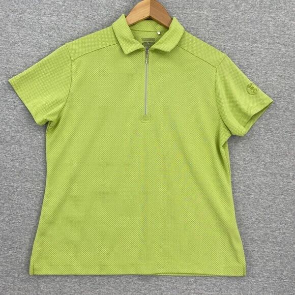 Page & Tuttle Golf Shirt Womens Medium Green 1/4 Zip Short Sleeve WS Golf Tennis - Picture 1 of 11